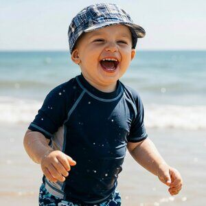 TCP THE CHILDRENS PLACE Blue Plaid Cadet Hat 18 24 2T Baseball Hipster Cap